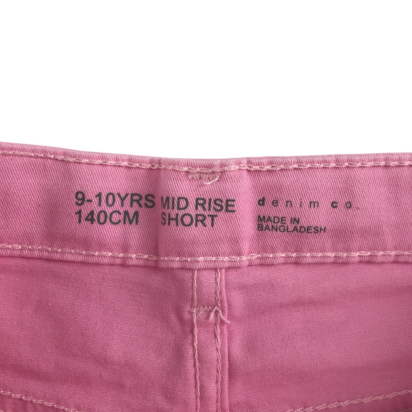 Primark shorts 9-10 years pink denim plain mid rise chino style