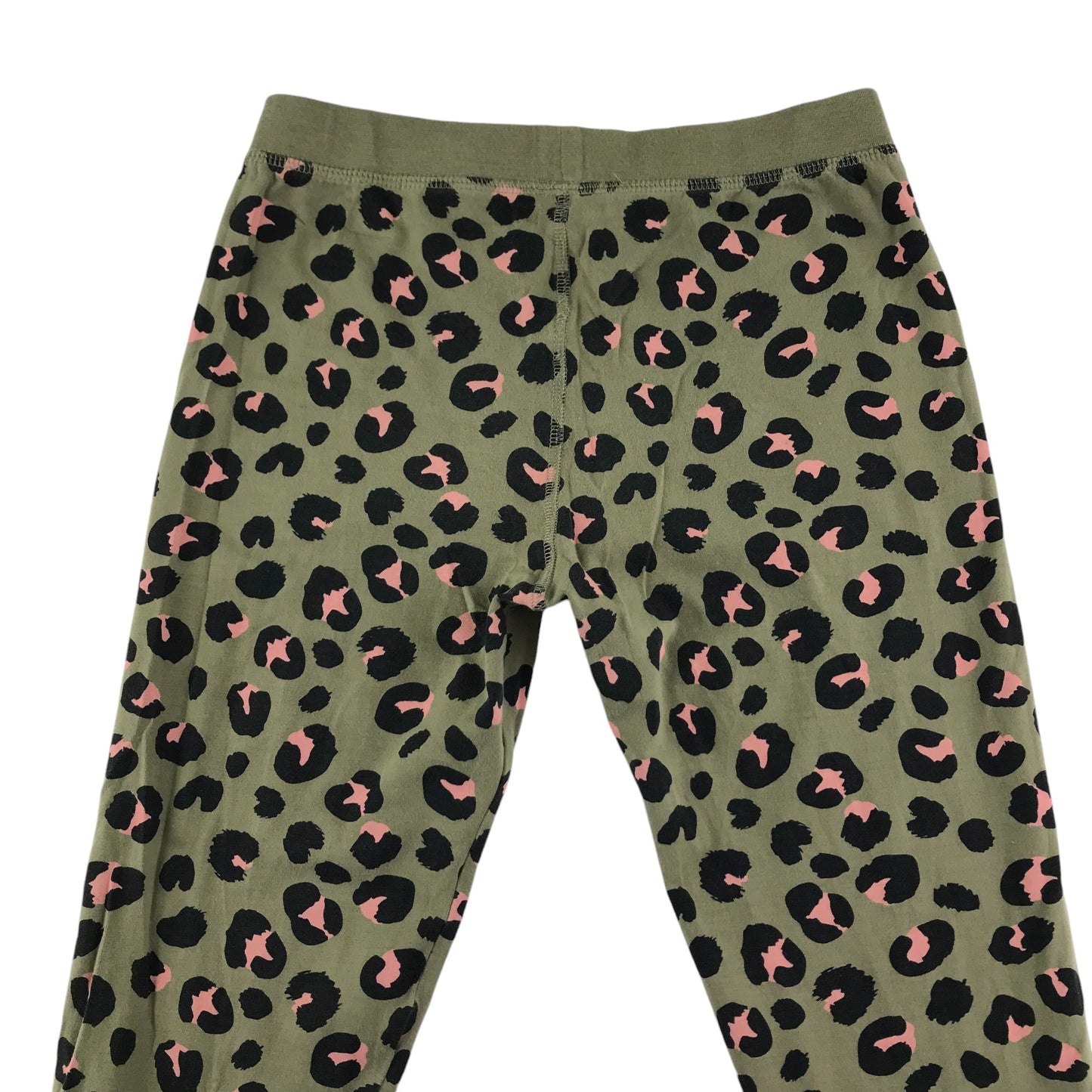 M&S pyjama set 9-10 years khaki green leopards spot pattern long sleeve