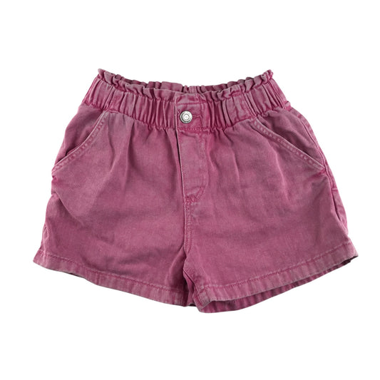 H&M shorts 9-10 years pink denim plain elasticated waist cotton