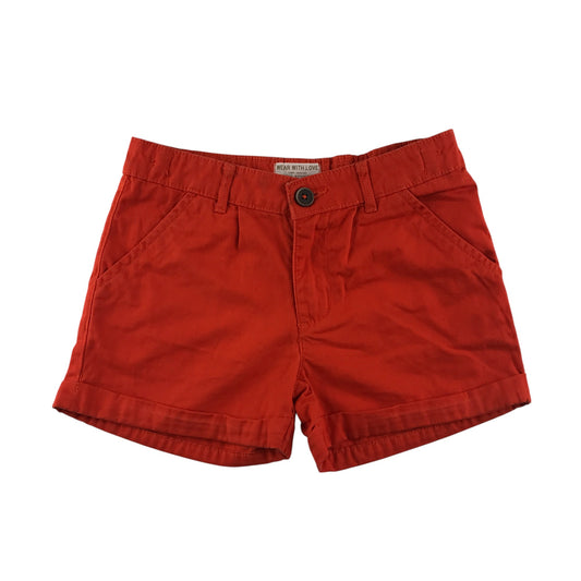 M&S shorts 9-10 years reddish orange chino style cotton