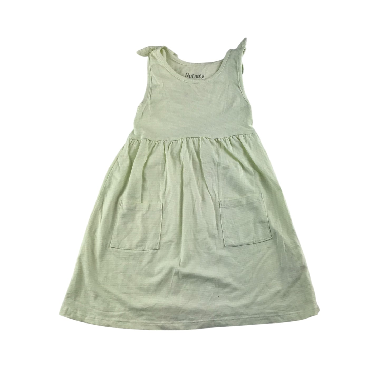 Nutmeg dress 5-6 years light yellow sleeveless plain design cotton