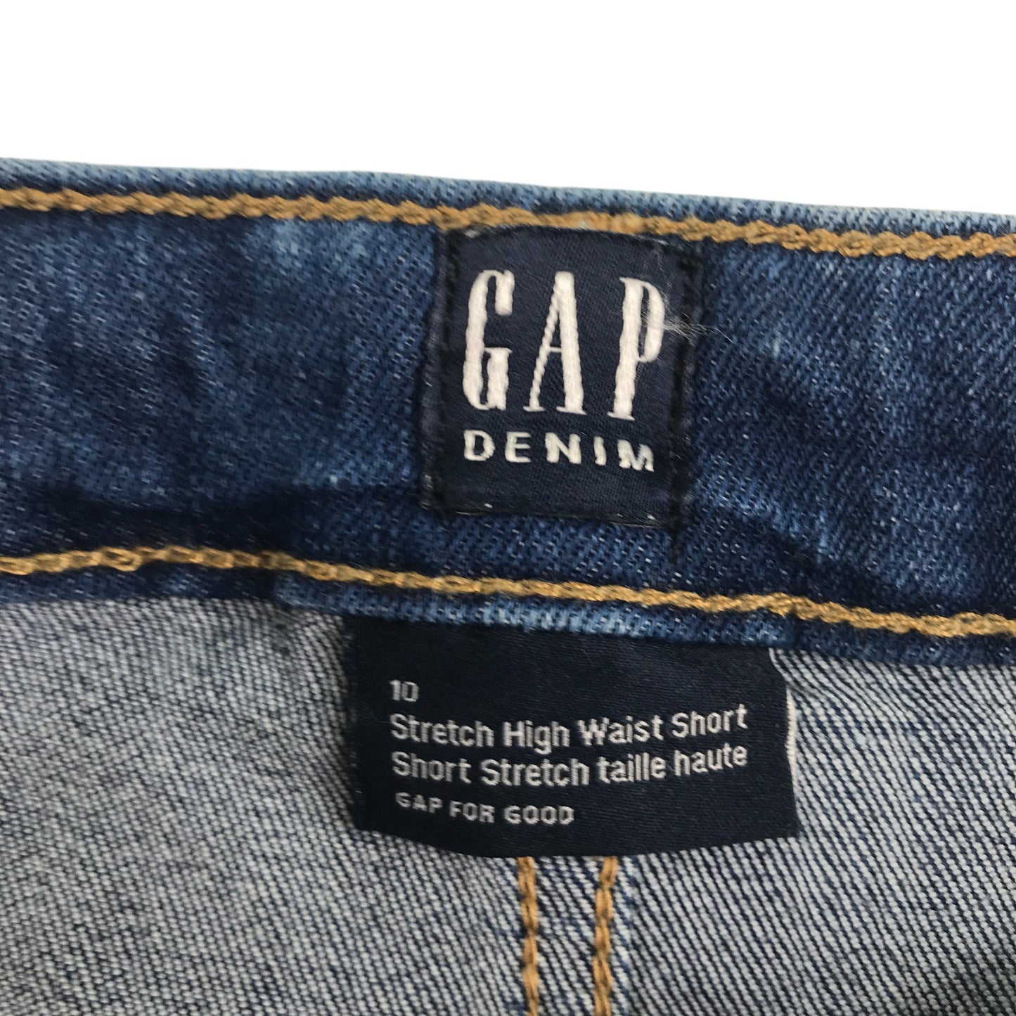 GAP shorts 9-10 years blue denim with graphic designs stretch high waist