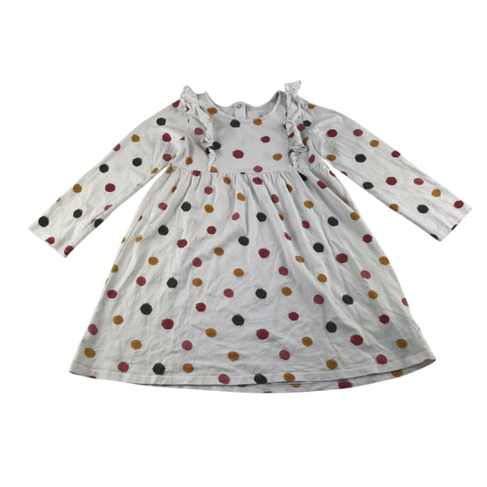 Mothercare dress 5-6 years white polka dot cotton