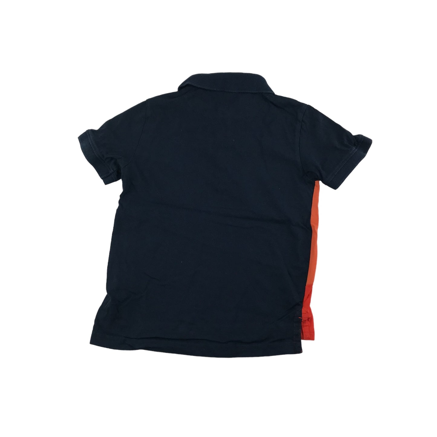 Ted Baker Polo Shirt Age 5-6 Navy Orange Short Sleeve Cotton