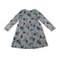 H&M dress 5-6 years light blue puppies print long sleeve cotton