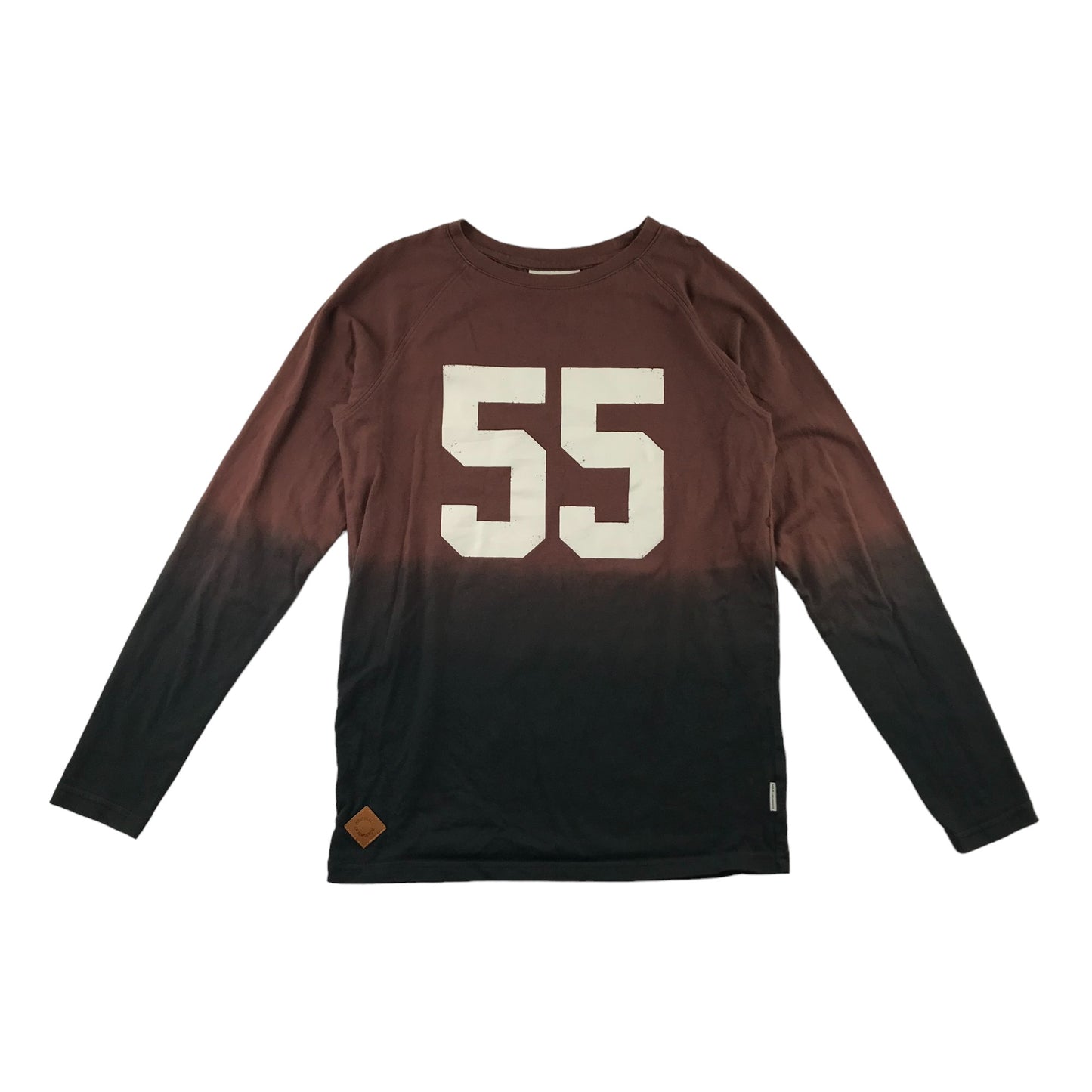 Milk Copenhagen T-shirt Age 12-13 Brown and Black Gradient Number Print Long Sleeve Cotton