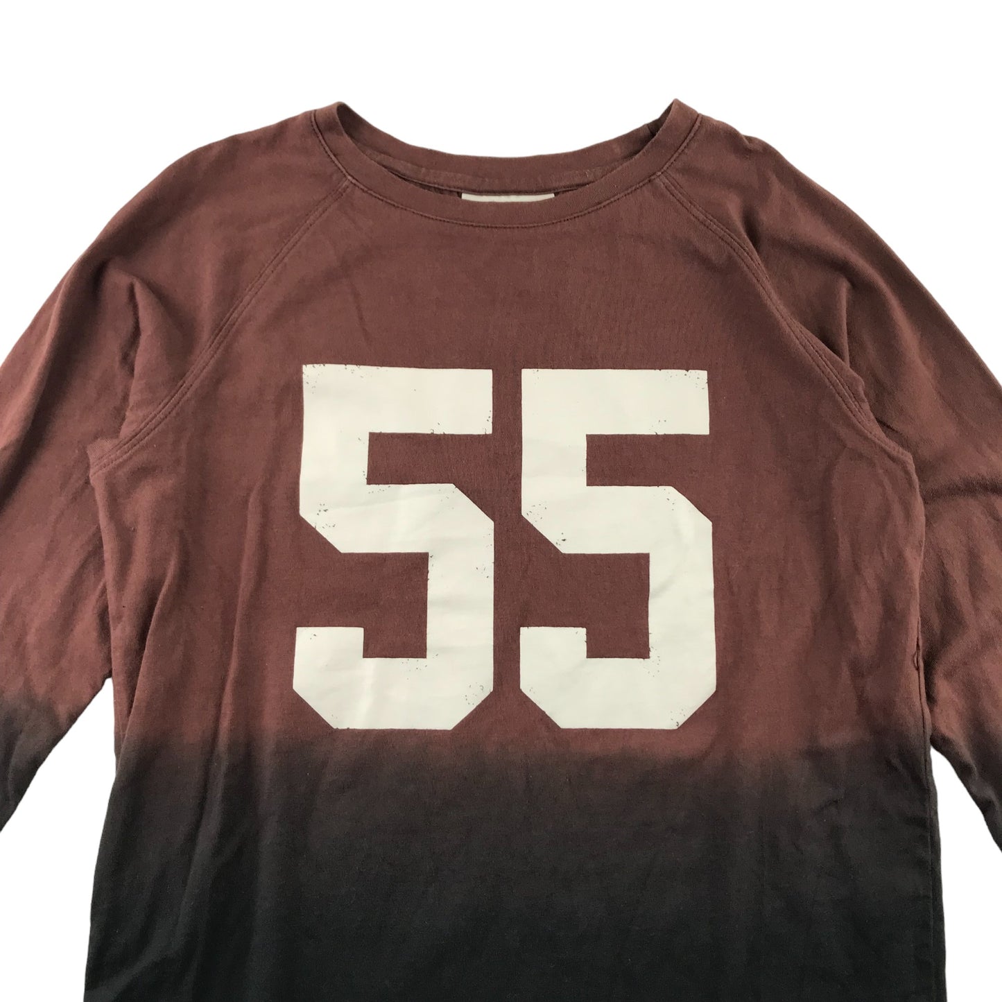 Milk Copenhagen T-shirt Age 12-13 Brown and Black Gradient Number Print Long Sleeve Cotton