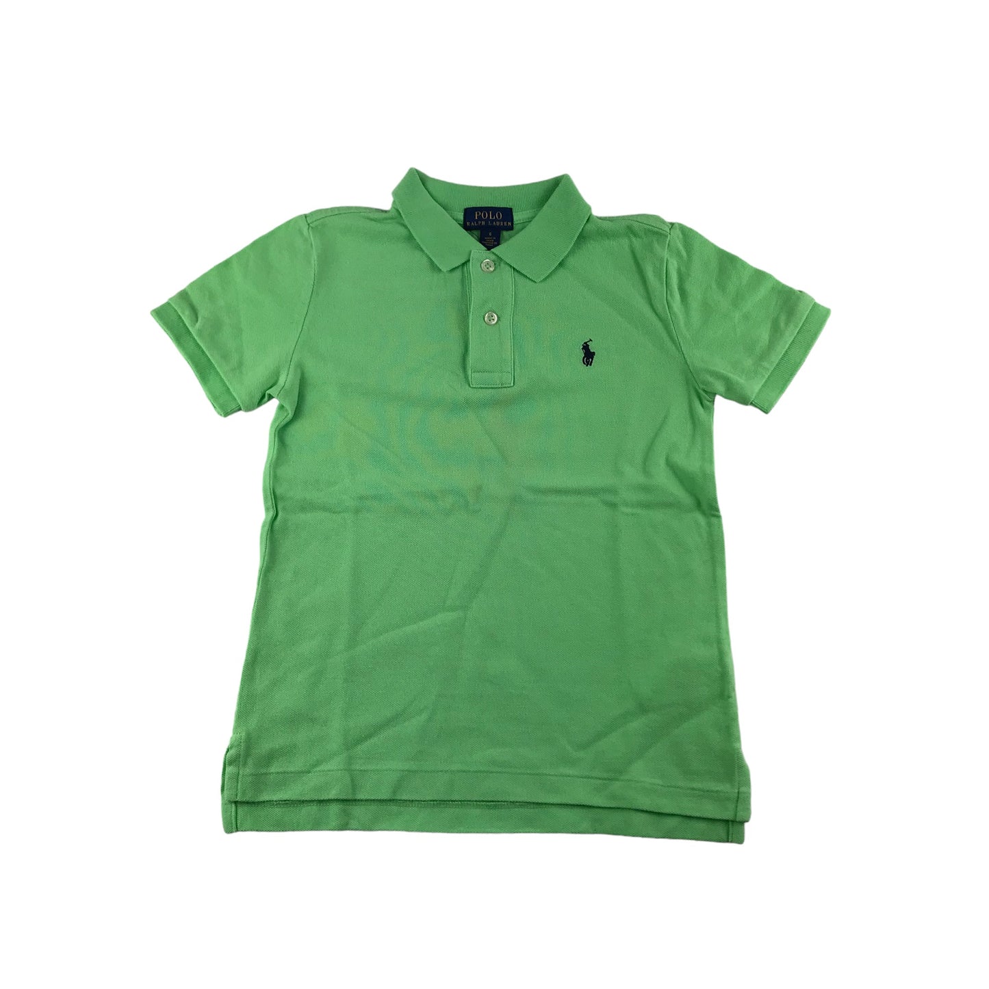 Ralph Lauren Polo Shirt Age 6 Green Short Sleeve Cotton