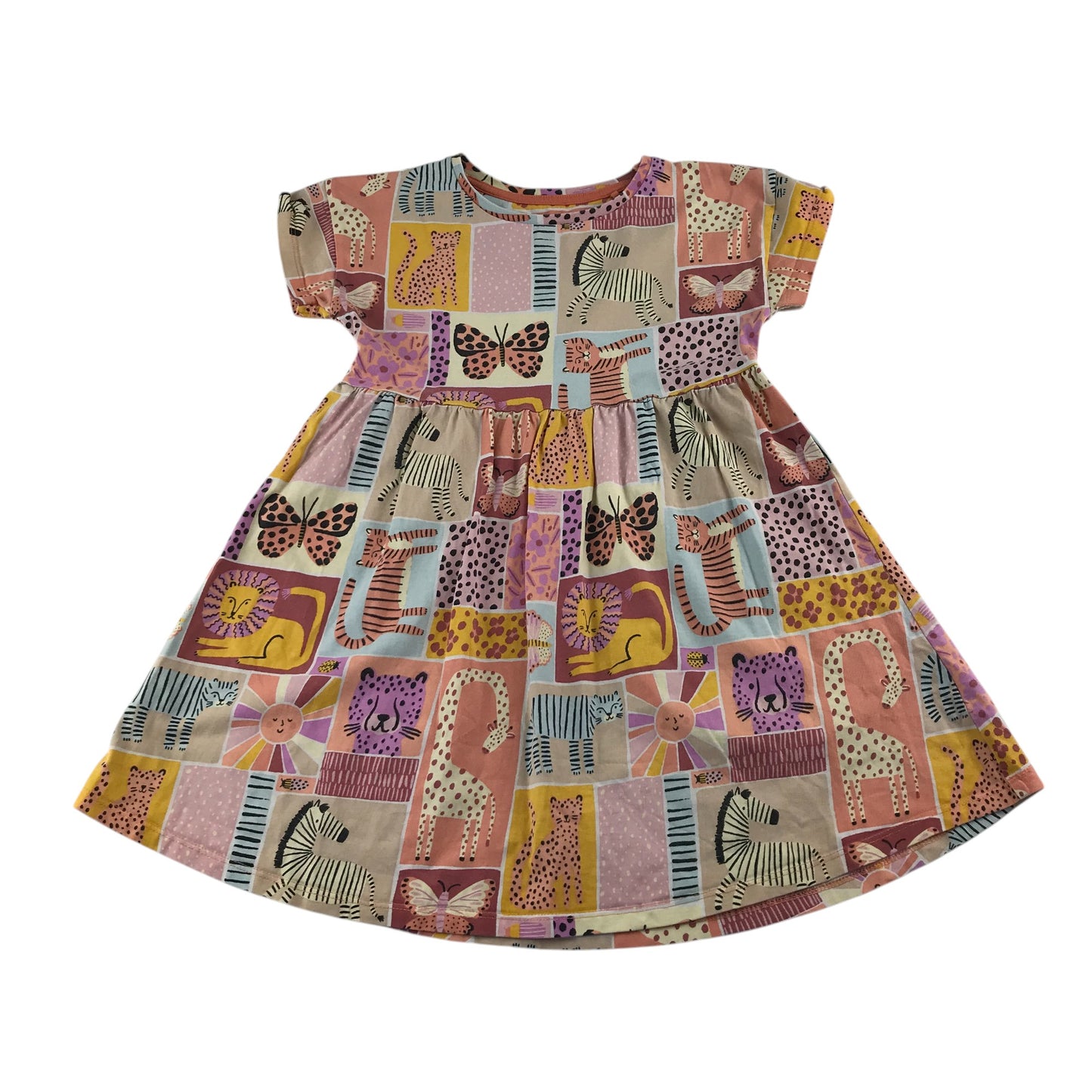 Tu dress 6-7 years multicolour animals graphic print design cotton