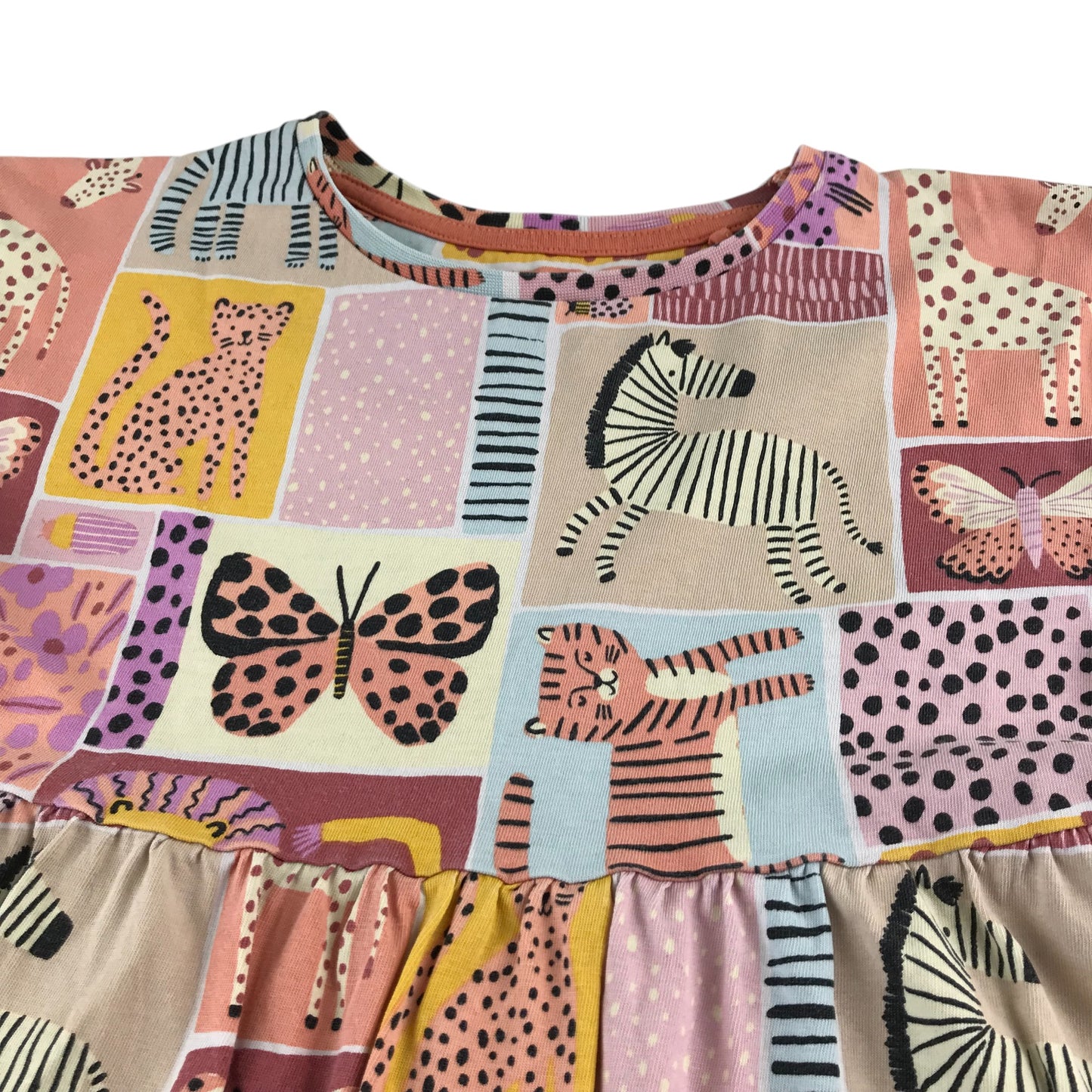 Tu dress 6-7 years multicolour animals graphic print design cotton