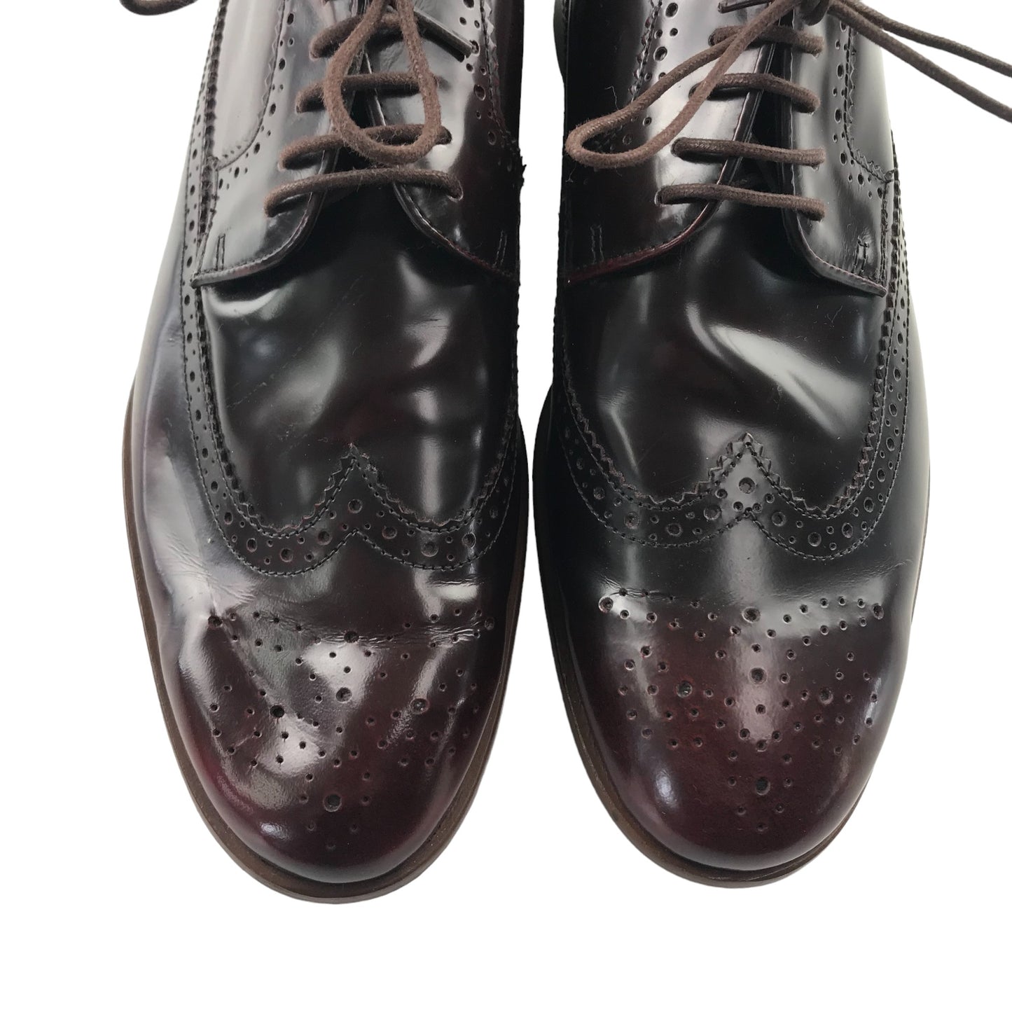 Topman brogue shoes shoe size 10 dark two tone burgundy leather formal