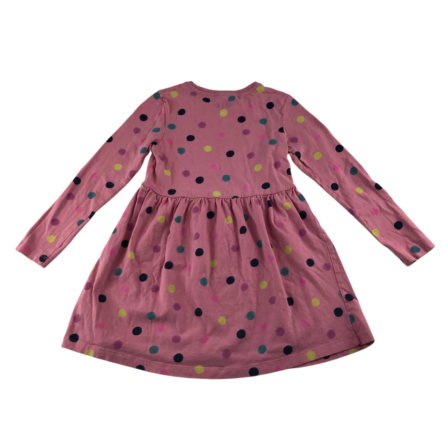 M&S dress 6-7 years pink long sleeve polka dot