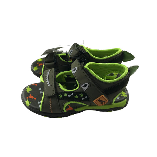 Nutmeg Sandals Shoe Size 11 Junior Khaki Green Monster with Straps
