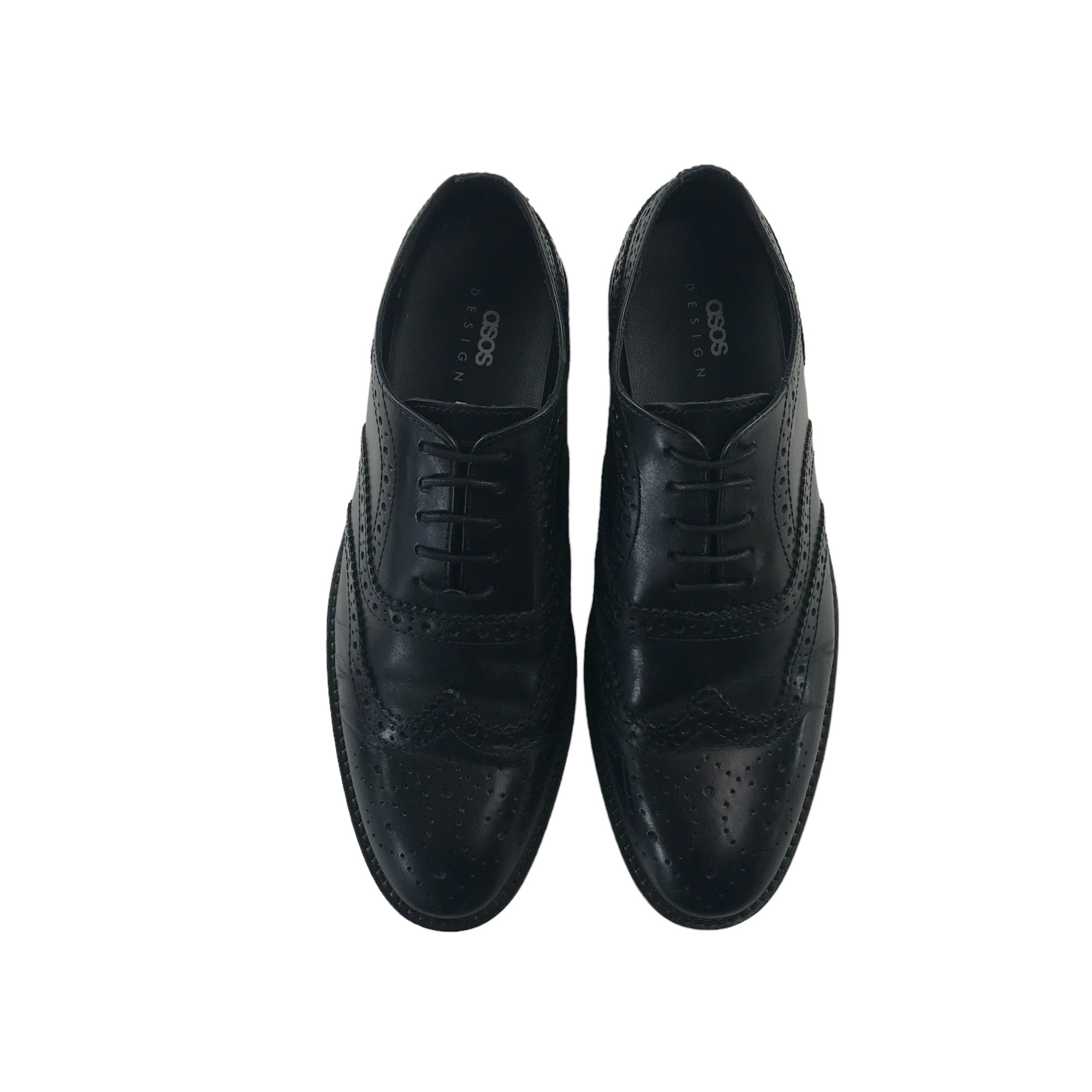 Asos Design brogue shoes shoe size 8.5 black leather formal ApparelXchange CIC