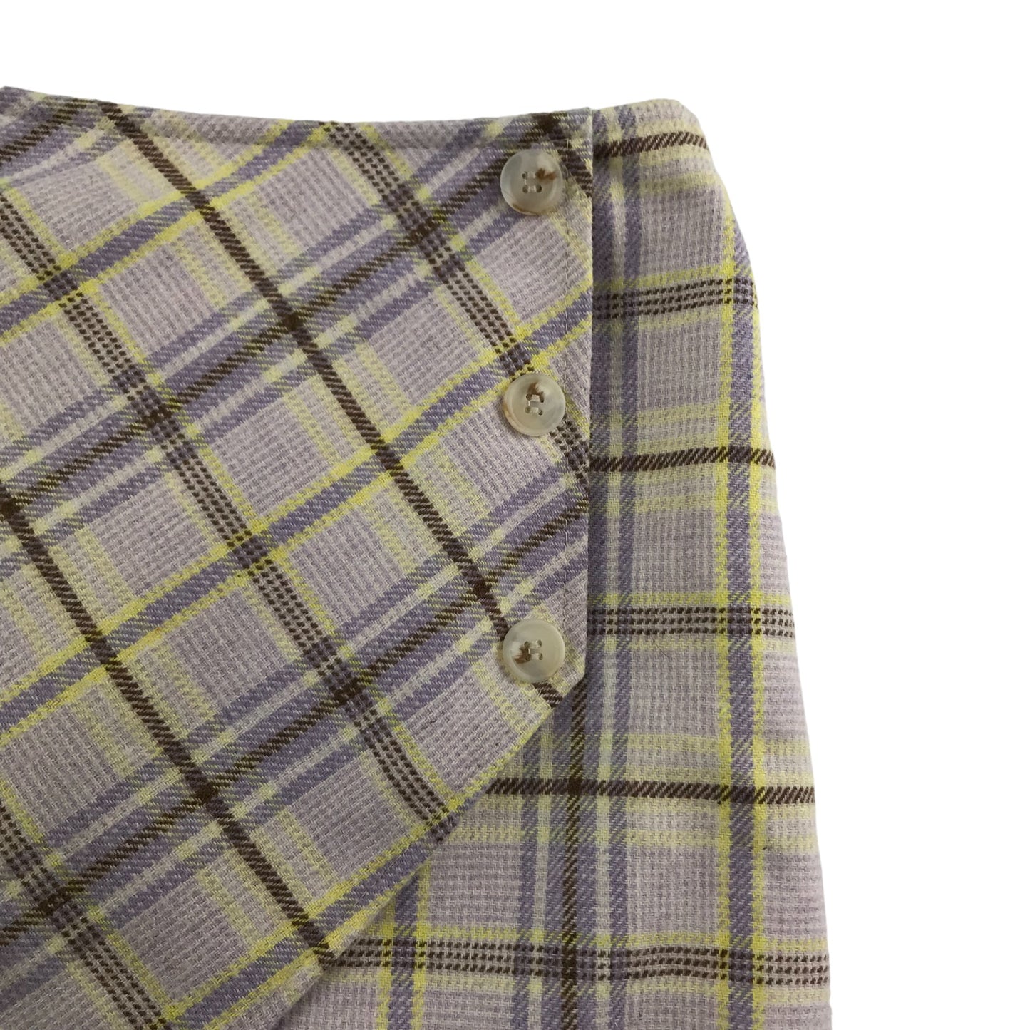 Tu Skirt Age 6 Yellow and Lilac Check Tweed-style