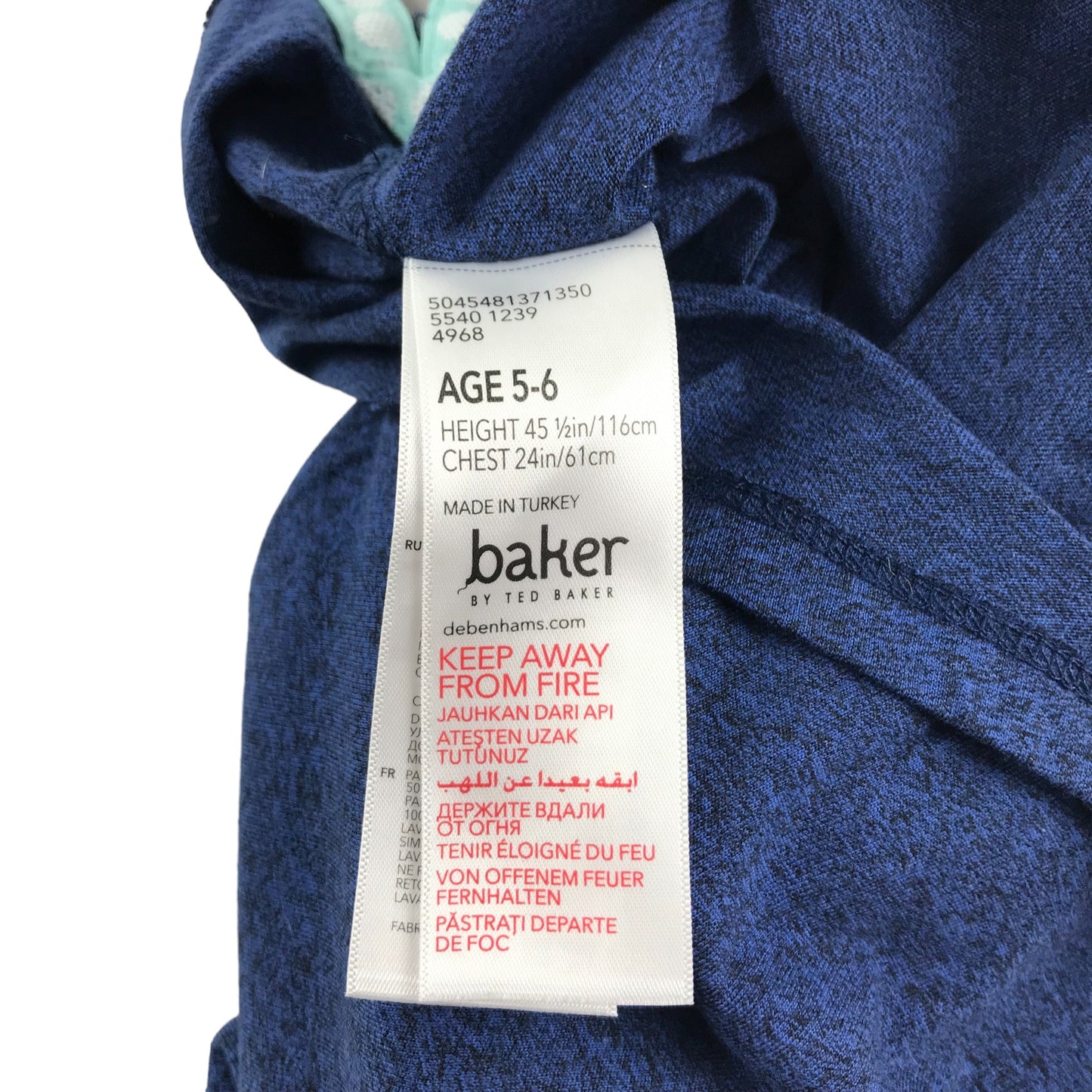 Ted Baker Polo Shirt Age 5-6 Blue Tone Panelled Short Sleeve