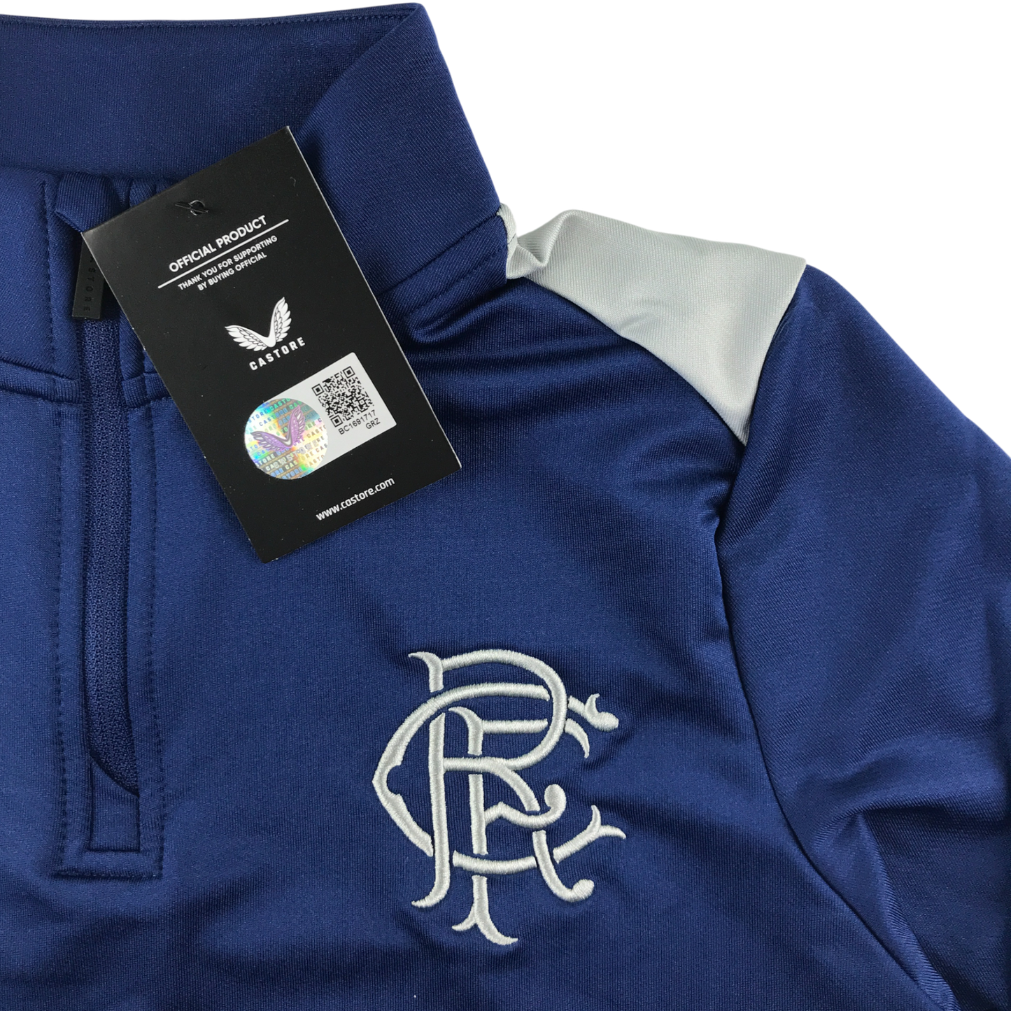 Castore Rangers FC Coaches Matchday 1/4 Zip Midlayer - Blue
