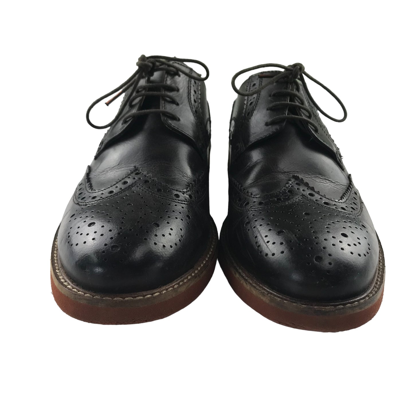 Red Herring brogue shoes shoe size 10 dark brown leather formal