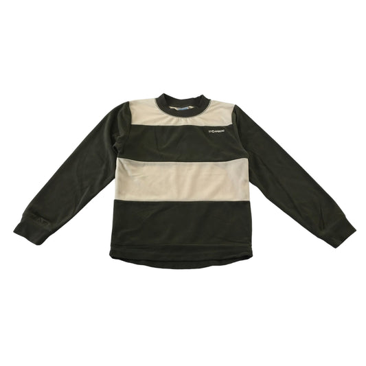 Stormberg jumper 6-7 years khaki and cream stripy fleece material