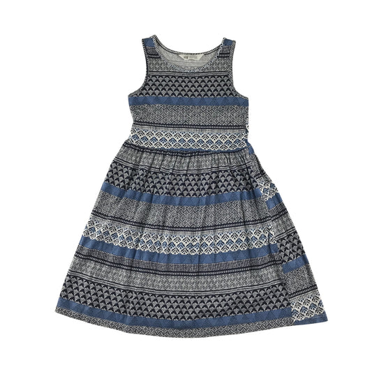 H&M dress 9-10 years navy and white pattern design print cotton