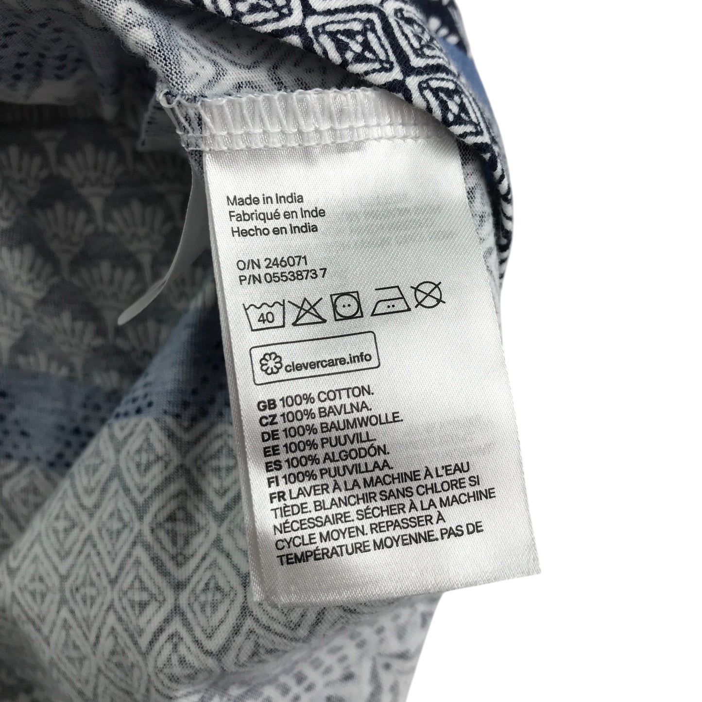 H&M dress 9-10 years navy and white pattern design print cotton