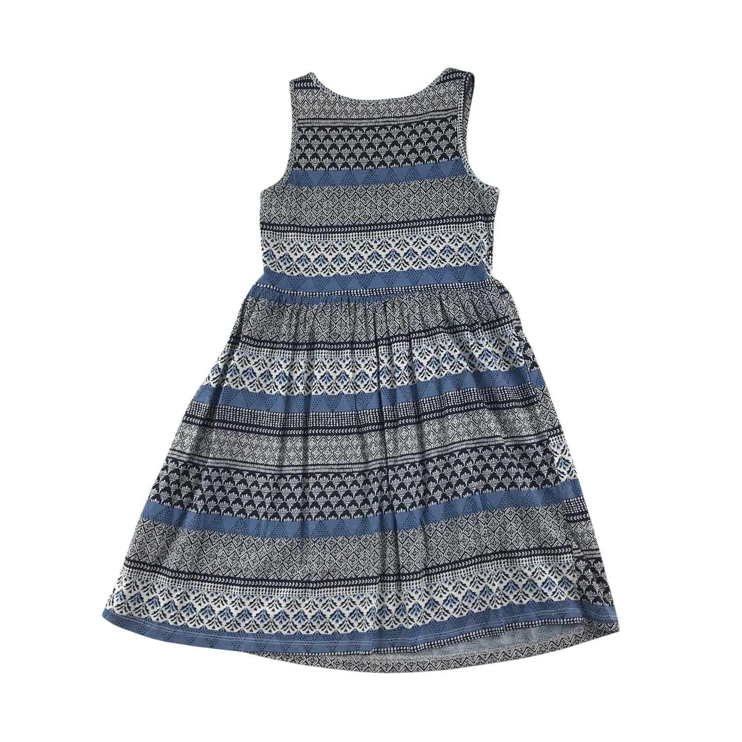 H&M dress 9-10 years navy and white pattern design print cotton