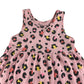 F&F dress 7-8 years pink leopard animal print layered cotton