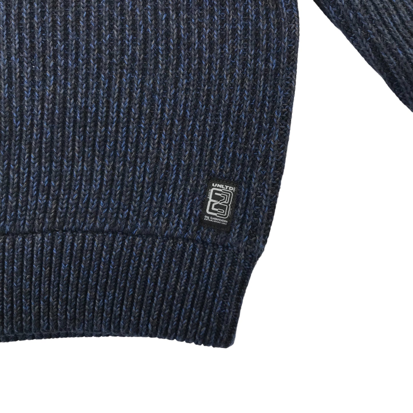 Next jumper 7 years navy plain vertical textured half zipper