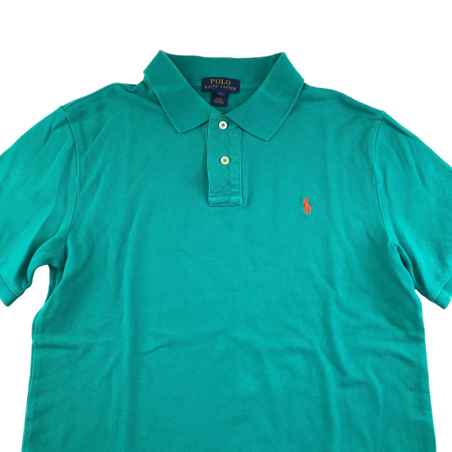 Ralph Lauren Polo Shirt Age 14 Turquoise Shirt Sleeve Cotton