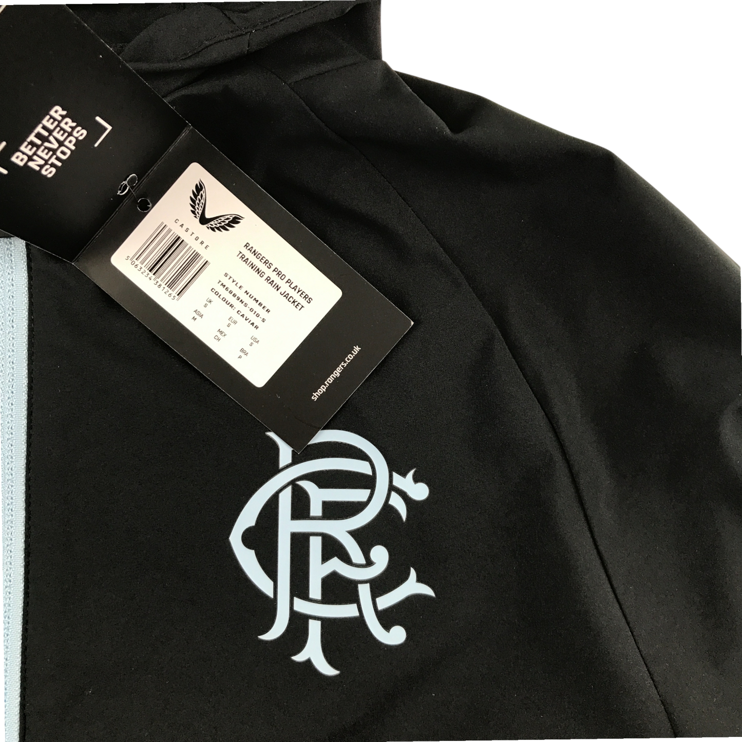 Castore Rangers FC Pro Players Training Rain Jacket - Black