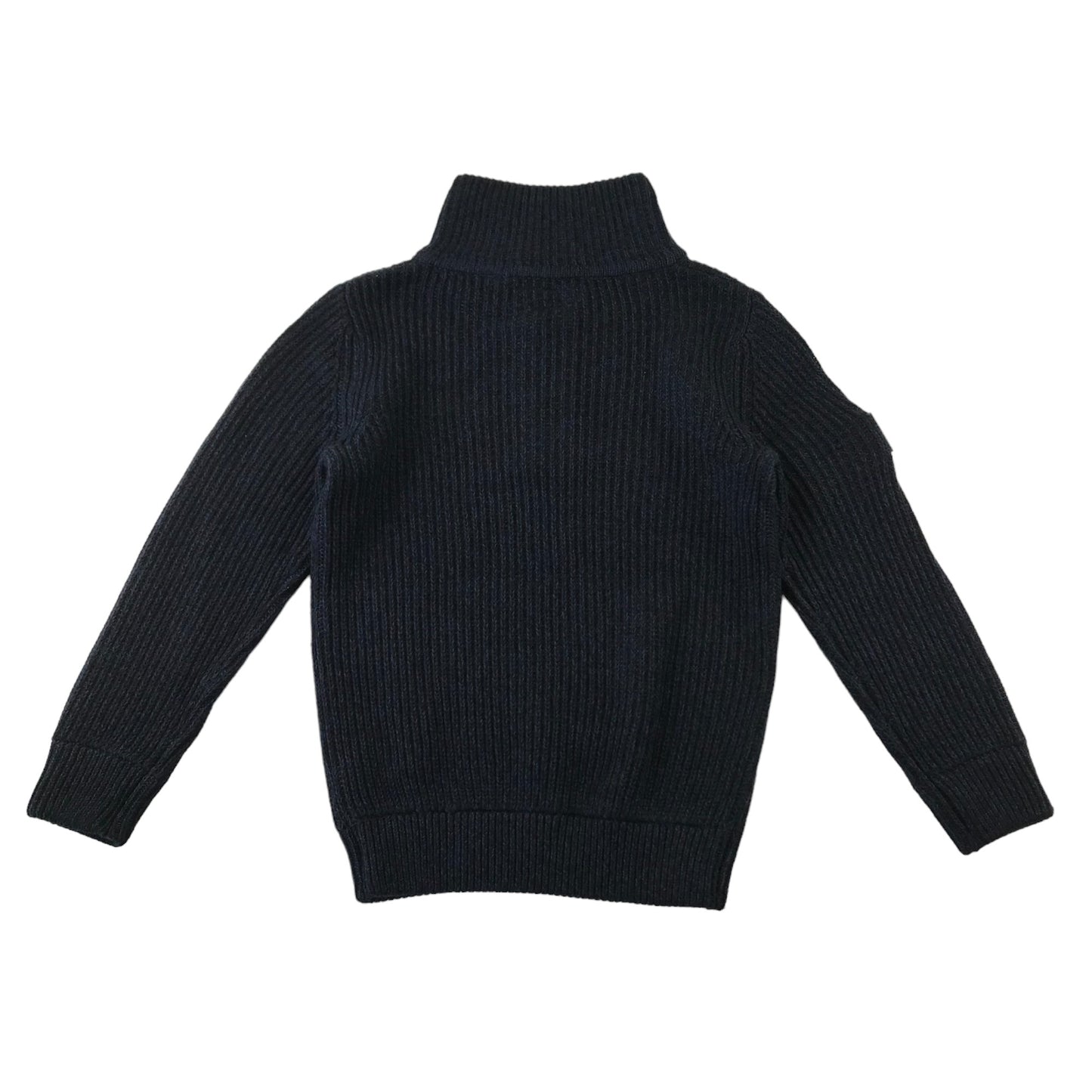 Next jumper 7 years navy plain vertical textured half zipper