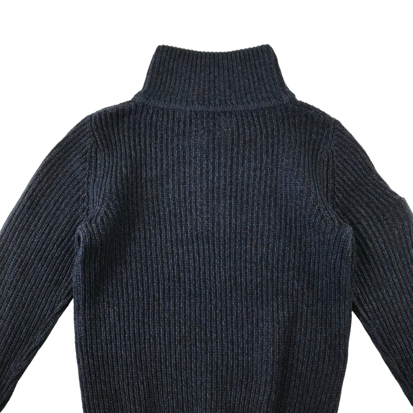 Next jumper 7 years navy plain vertical textured half zipper