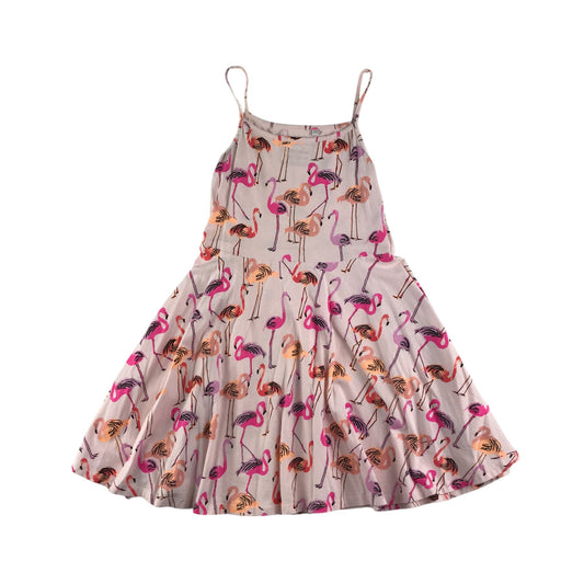 Debenhams dress 9-10 years pink flamingo print design cotton