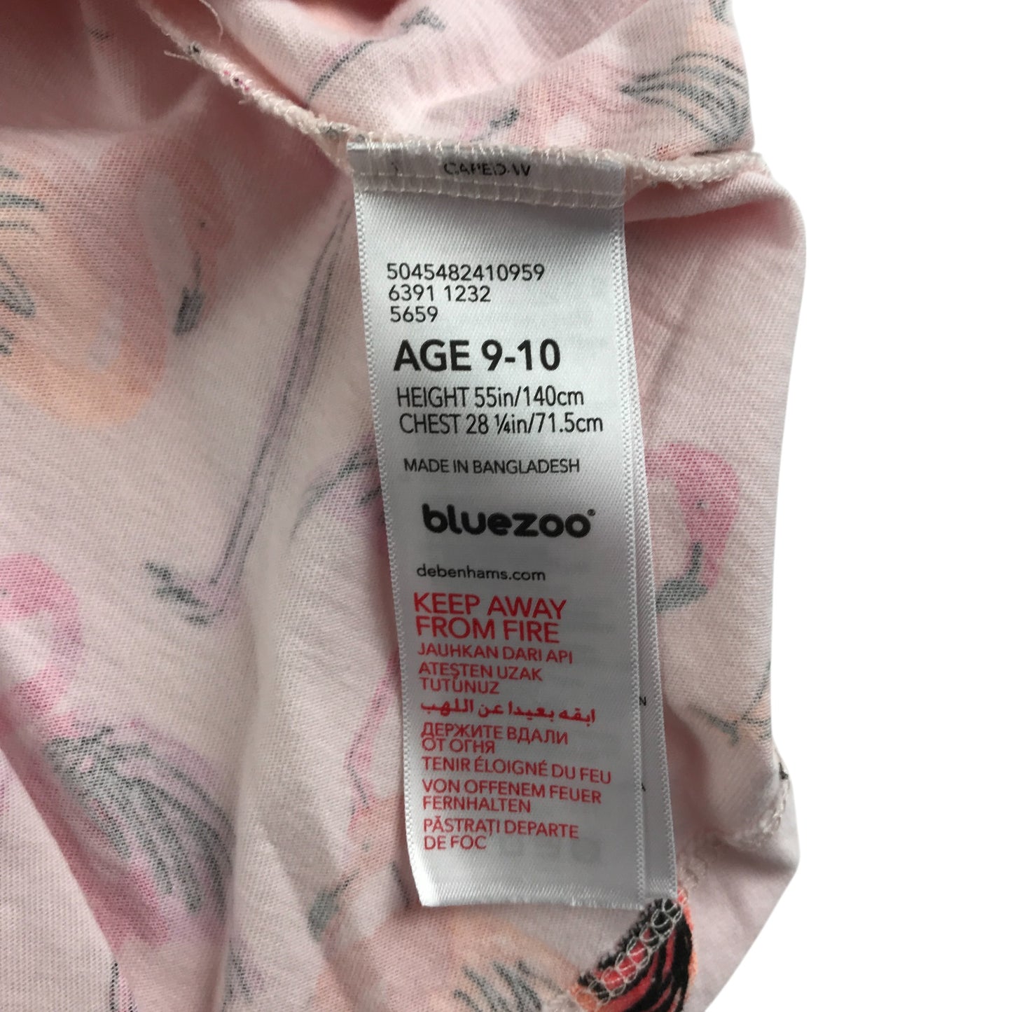 Debenhams dress 9-10 years pink flamingo print design cotton