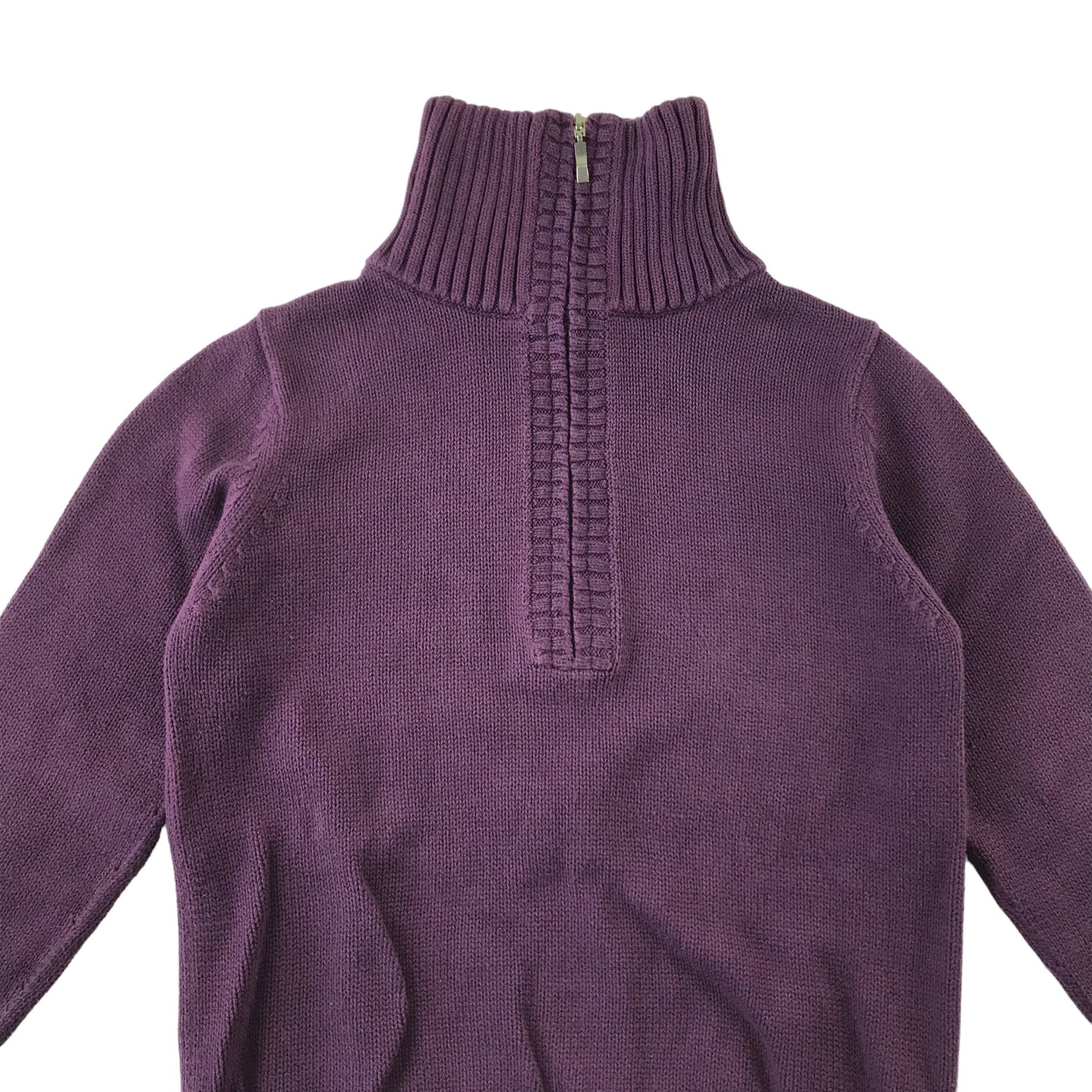 Bhs jumper women's size 10 purple plain half zipper turtle neck