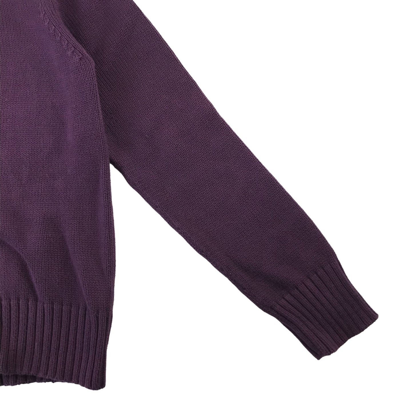 Bhs jumper women's size 10 purple plain half zipper turtle neck