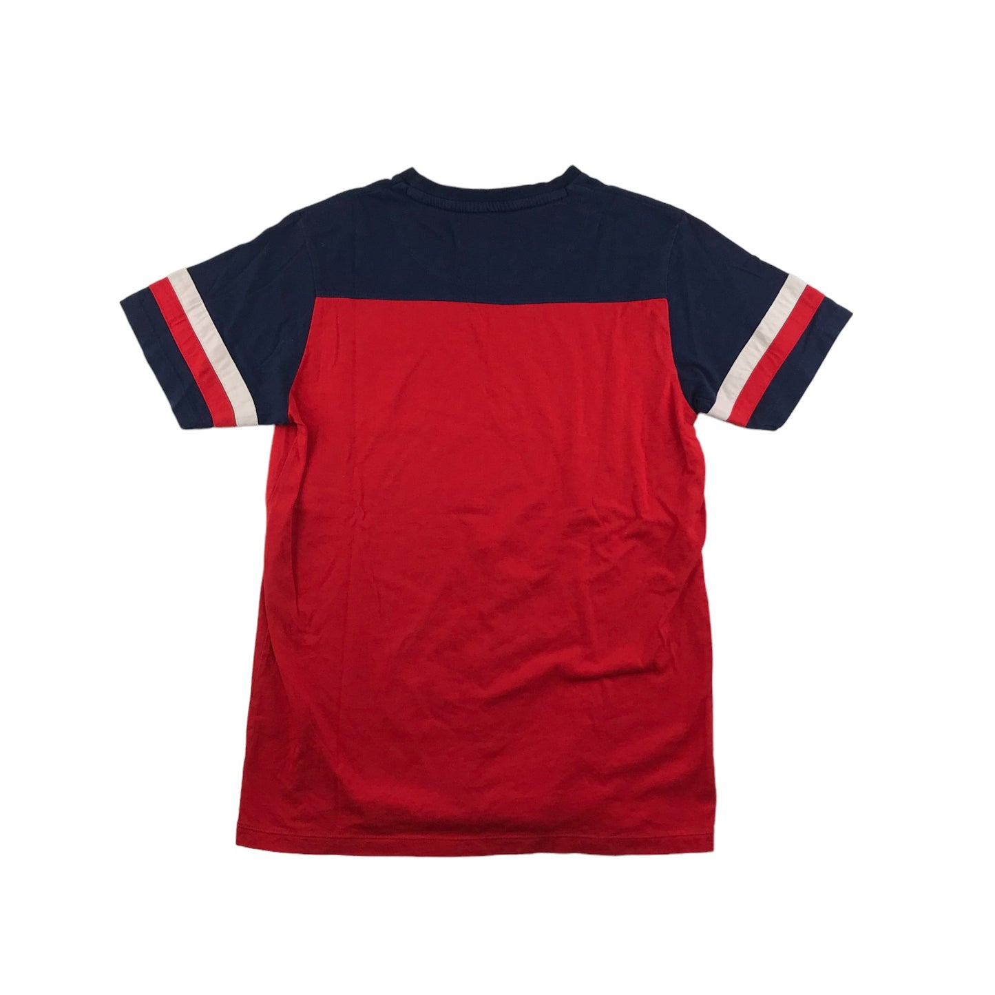 Fila T-shirt Size S Red Navy Panelled Short Sleeve Cotton