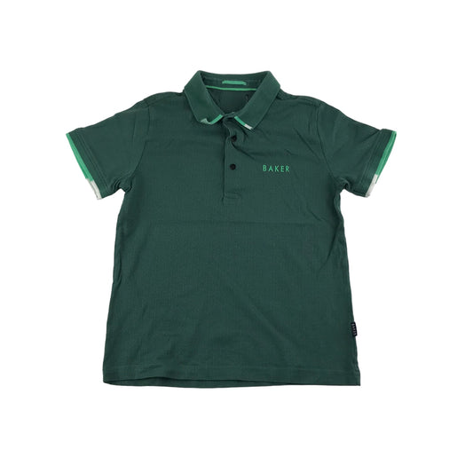 Ted Baker Polo Shirt Age 8-10 Dark Green Short Sleeve