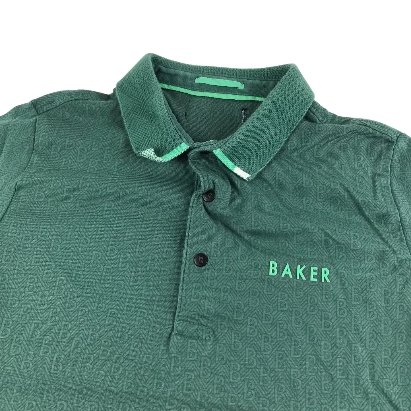 Ted Baker Polo Shirt Age 8-10 Dark Green Short Sleeve