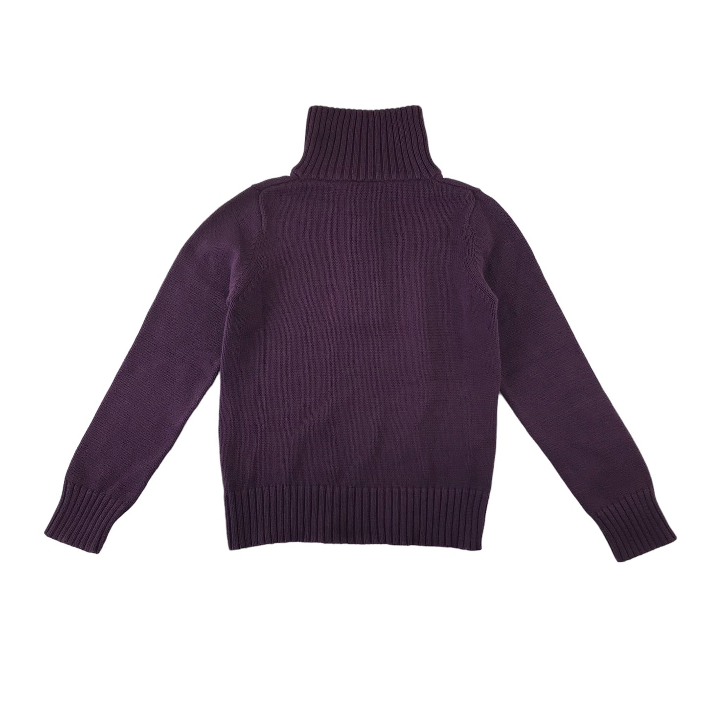 Bhs jumper women's size 10 purple plain half zipper turtle neck