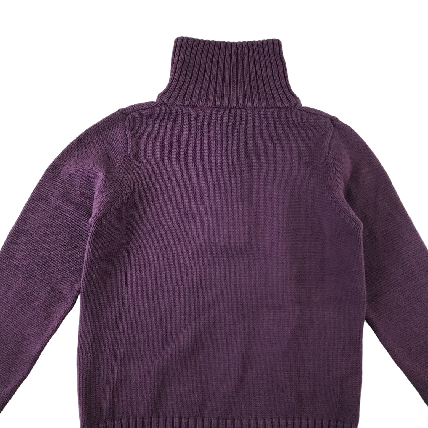 Bhs jumper women's size 10 purple plain half zipper turtle neck