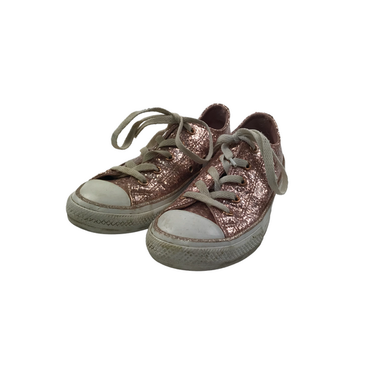 Converse All Stars Glittery Pink Trainers Shoe Size 13 junior