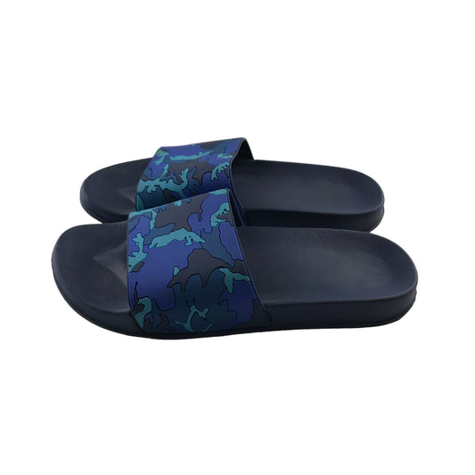 Sliders Shoe Size 5 Blue Camo Strap Sandals
