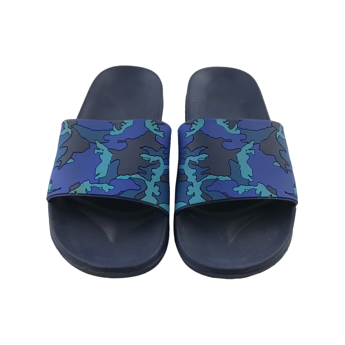 Sliders Shoe Size 5 Blue Camo Strap Sandals