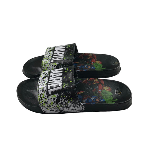 Sliders Shoe Size 1 Black and White Marvel Avengers Graphics Sandals