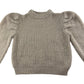 Zara Knit Jumper 7-8 Years Beige Puff Sleeve