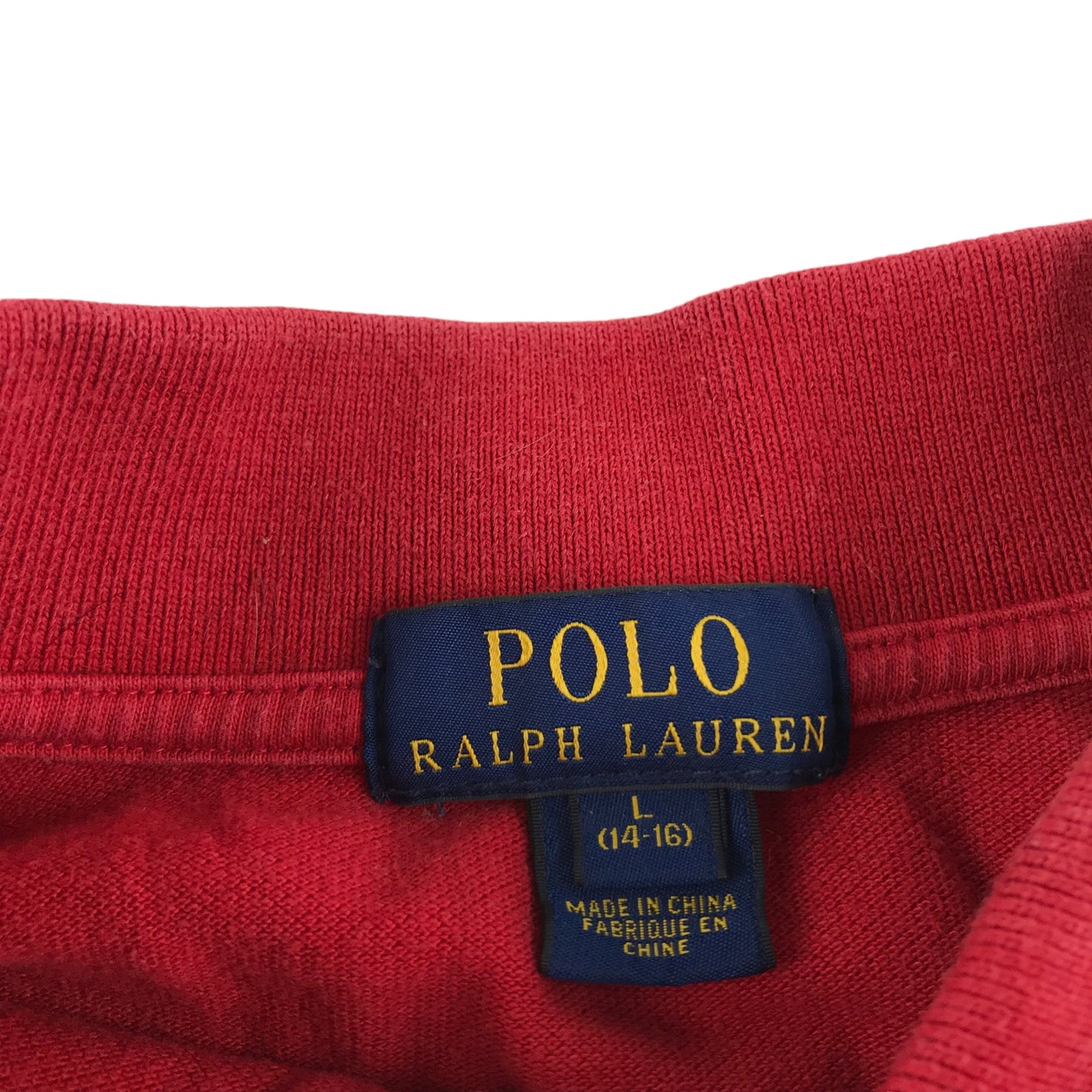 Ralph Lauren Polo Shirt Age 15 Red Short Sleeve