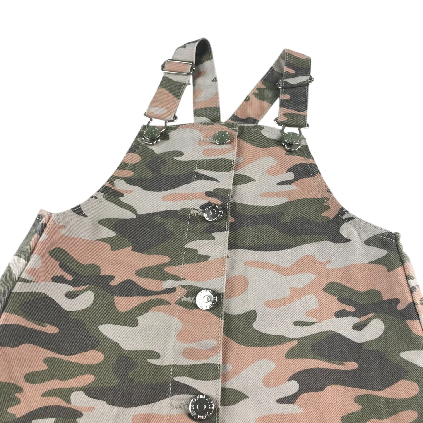 Matalan dungaree dress 5-6 years green cargo camo style cotton