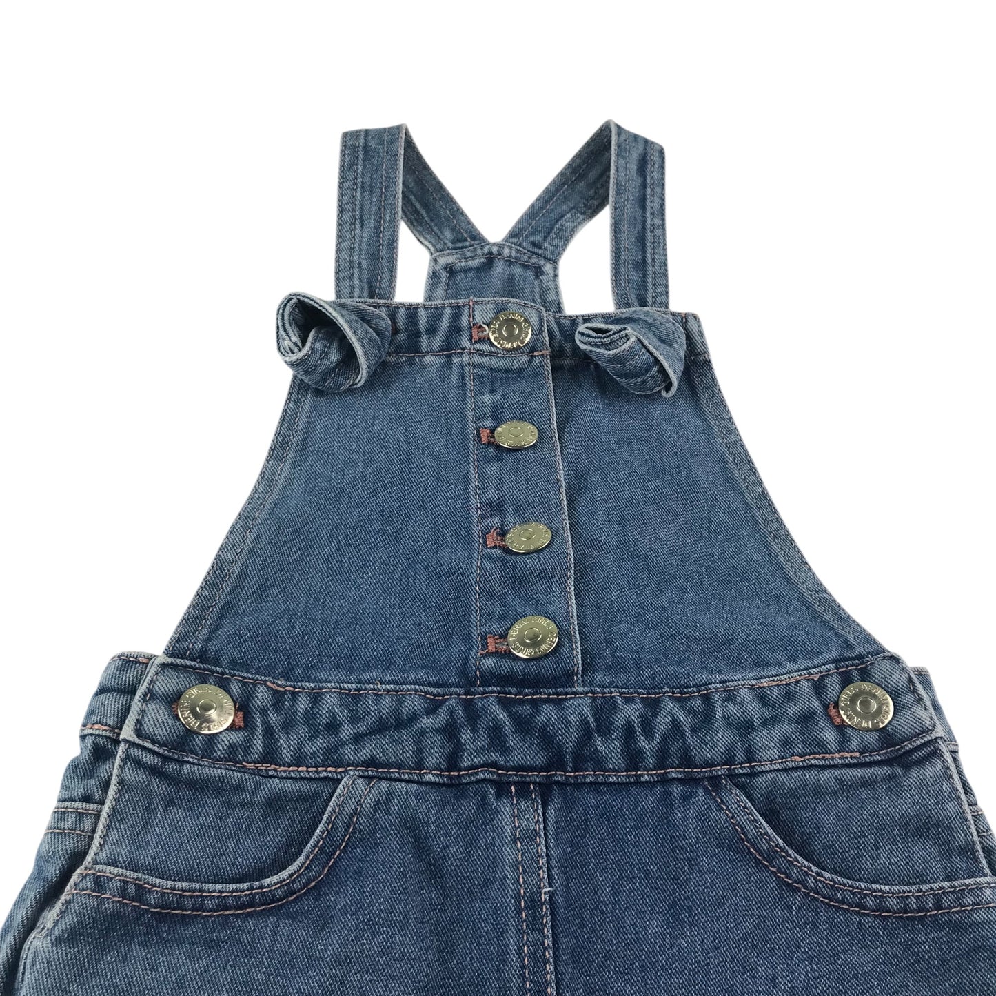 Matalan dungaree shorts 5-6 years blue denim with detailed hem cotton