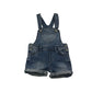 H&M dungaree shorts 5-6 years blue denim with love heart detail